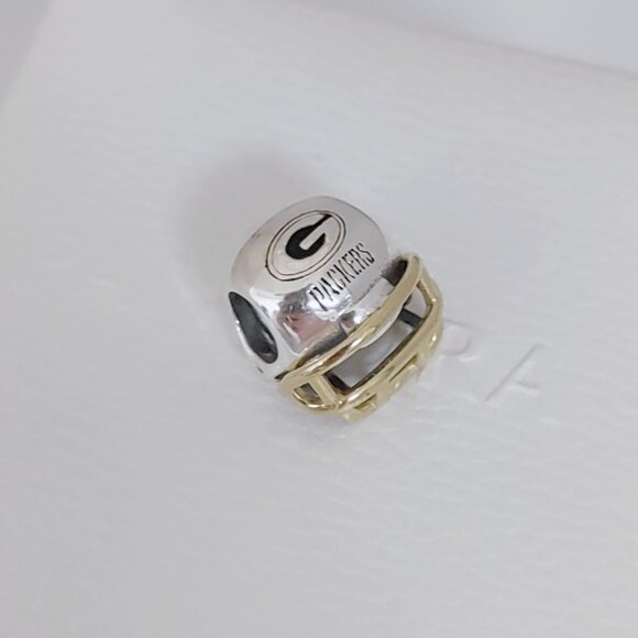 Pandora Green Bay Packers NFL Football Helmet Charm 14K Gold and S925 Silver - Picture 9 of 9